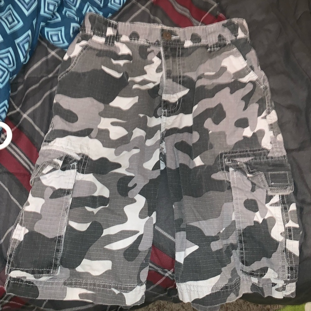 Boy’s Gray/White Camo Shorts
